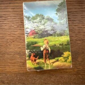 Vintage Stardust Playing Cards with Nu-Vue tint made in USA Antique Boy Fishing